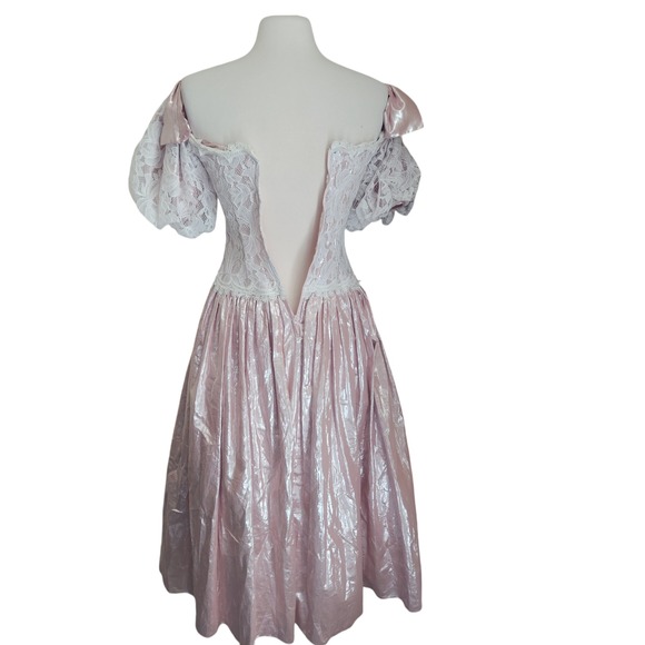 Vintage Scott McClintock Lace Dress Small Southern Belle Wedding Princess Prom - Picture 7 of 16